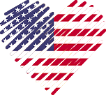Logo of revisoesdeencontros.com - USA, Heart Shaped Image of USA flag.